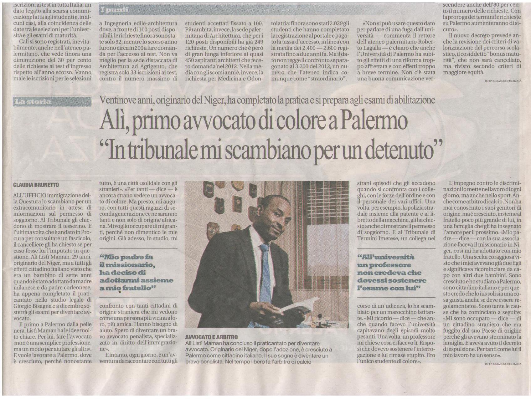 Articolo repubblica su Al